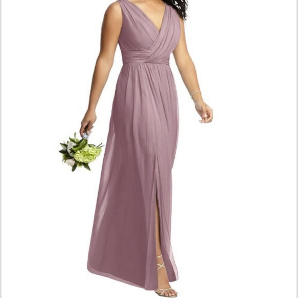 Dessy Collection Vivian Diamond Formal Dress Concord Plum Size 10